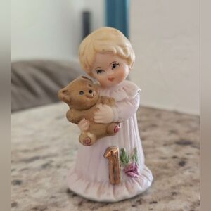 Enesco Growing Up Birthday Girls Figurine with Purple Accents Age 1